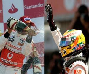 yapboz Lewis Hamilton - McLaren - Silverstone 2010 (2 sıra)